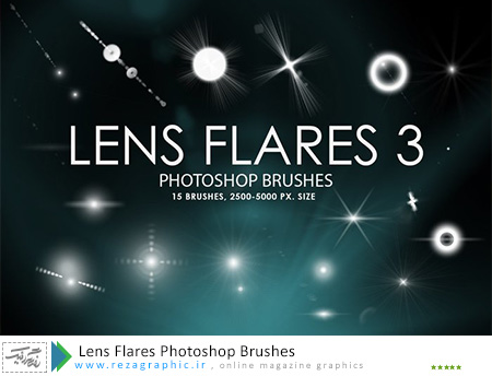 براش افکت نوری لنز - Lens Flares Photoshop Brushes 
